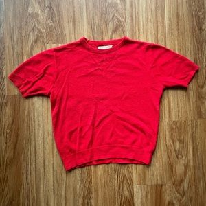 1950s vintage pullover sweater in bright red